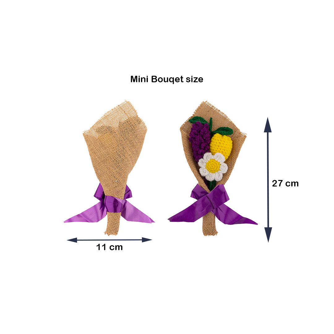 Handcrafted Mini Macrame Bouquet