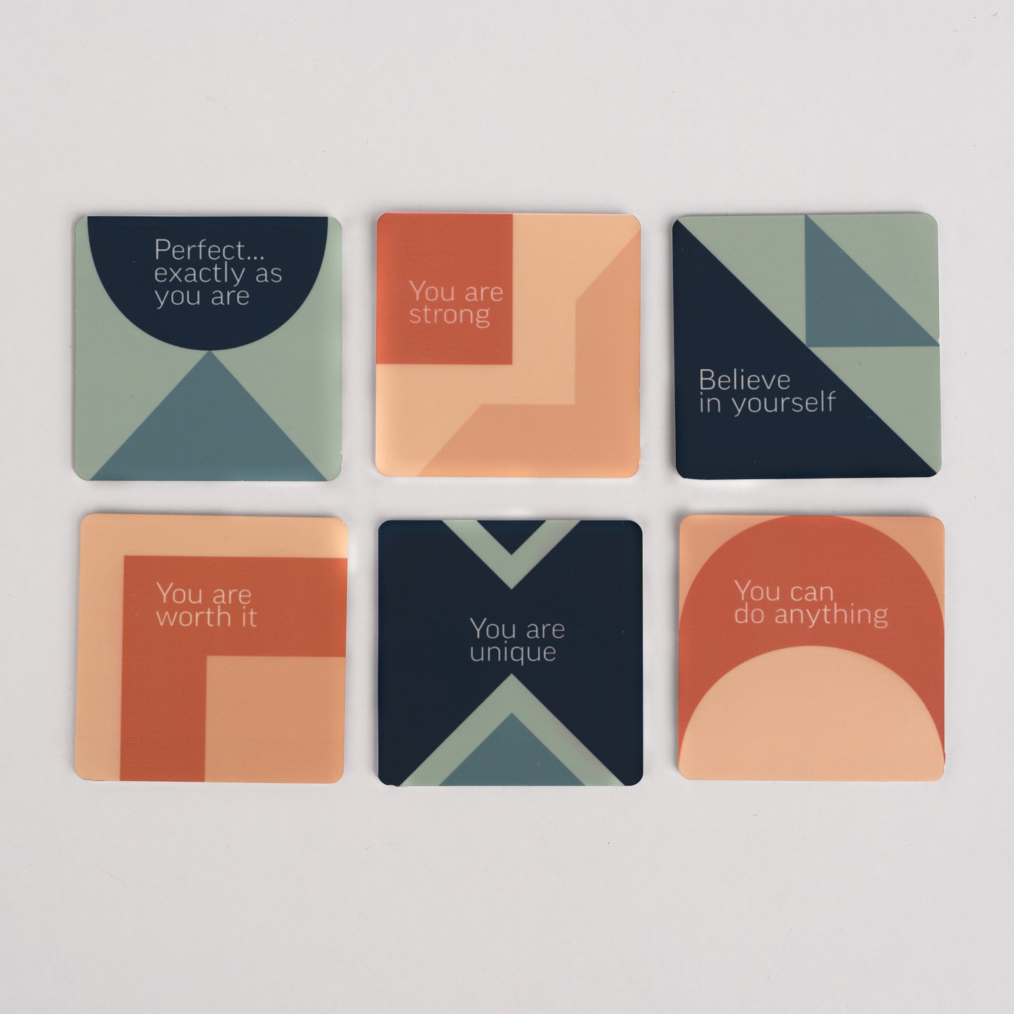 Motivational Metal Coasters Set of 6