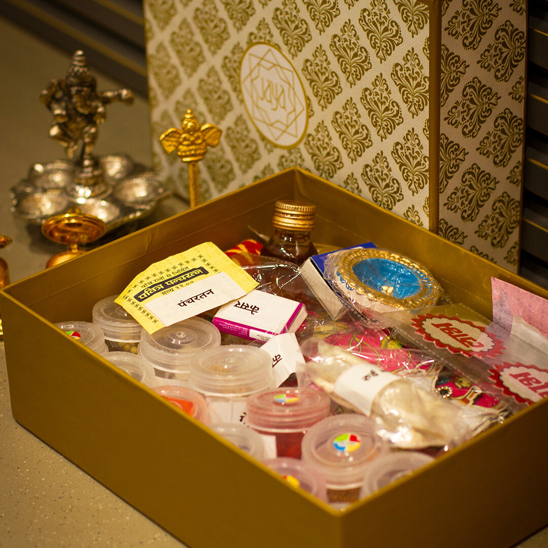 Premium Diwali Puja Kit | Complete Pooja Samagri Set with 40 Decorative Items, Incense, and Essentials