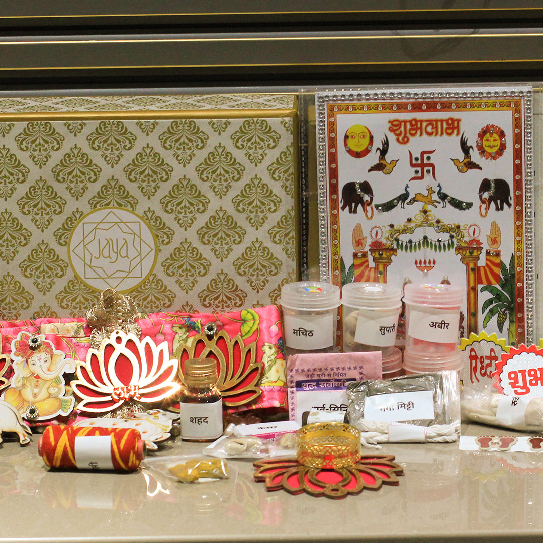 Premium Diwali Puja Kit | Complete Pooja Samagri Set with 40 Decorative Items, Incense, and Essentials