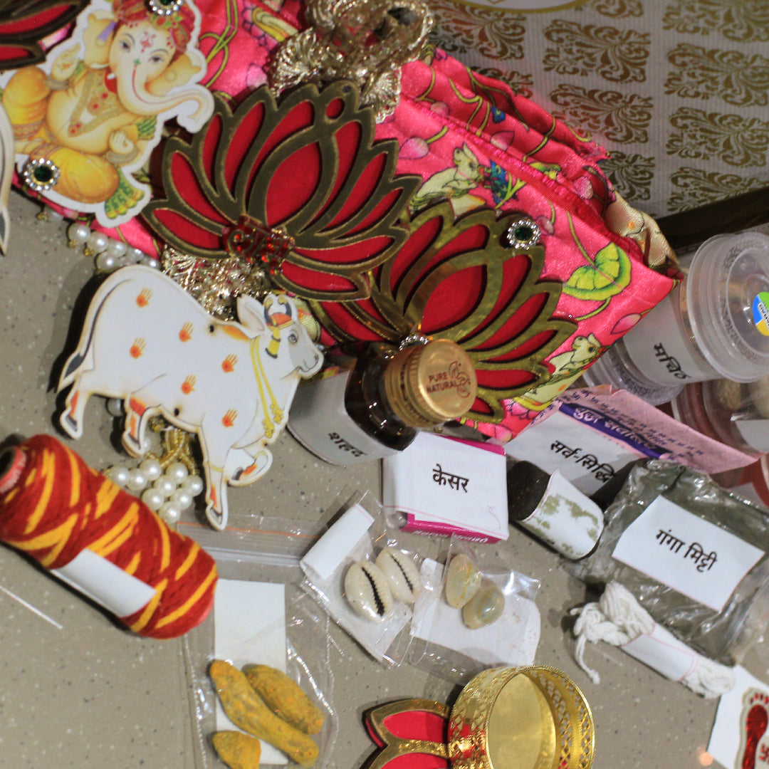 Premium Diwali Puja Kit | Complete Pooja Samagri Set with 40 Decorative Items, Incense, and Essentials