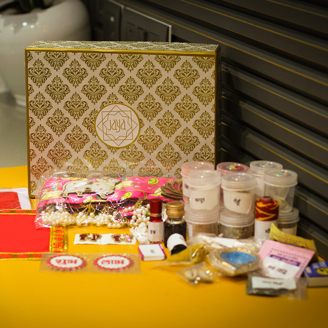 Premium Diwali Puja Kit | Complete Pooja Samagri Set with 40 Decorative Items, Incense, and Essentials