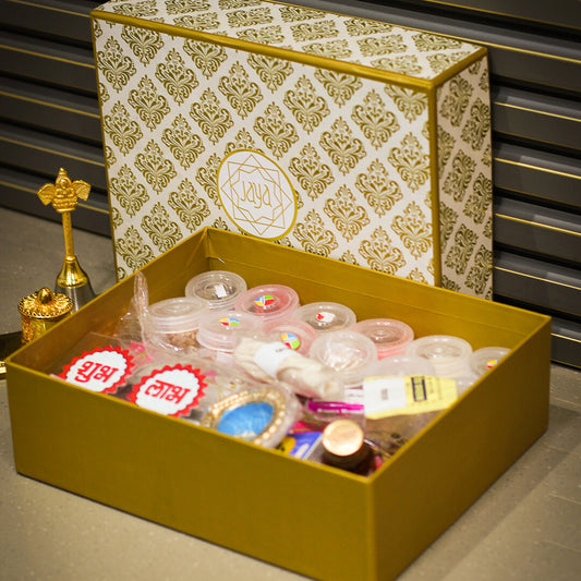 Premium Diwali Puja Kit | Complete Pooja Samagri Set with 40 Decorative Items, Incense, and Essentials
